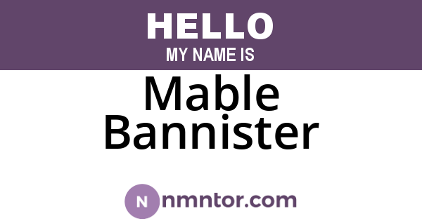 Mable Bannister