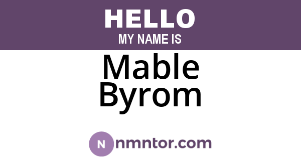 Mable Byrom