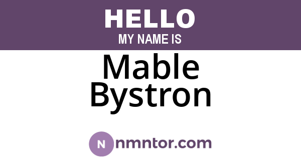 Mable Bystron