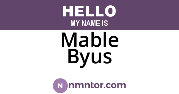 Mable Byus