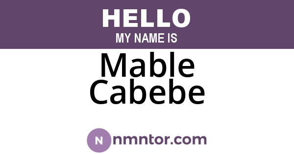 Mable Cabebe