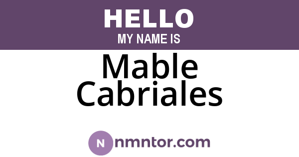 Mable Cabriales