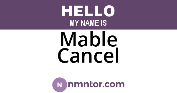Mable Cancel