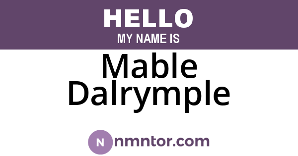 Mable Dalrymple