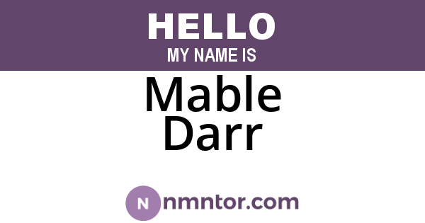 Mable Darr