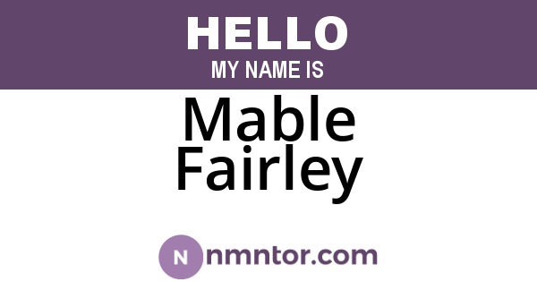 Mable Fairley