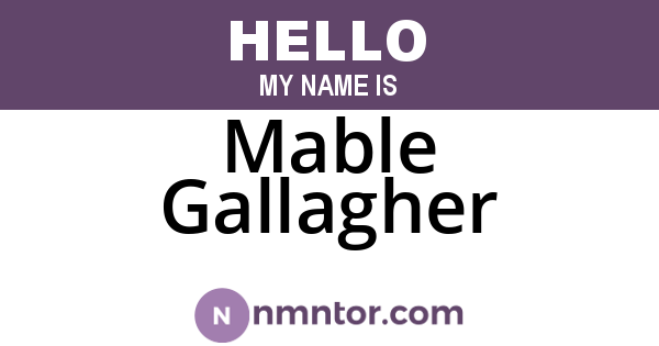 Mable Gallagher