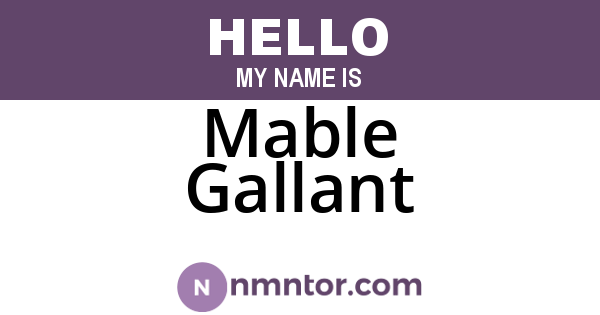 Mable Gallant