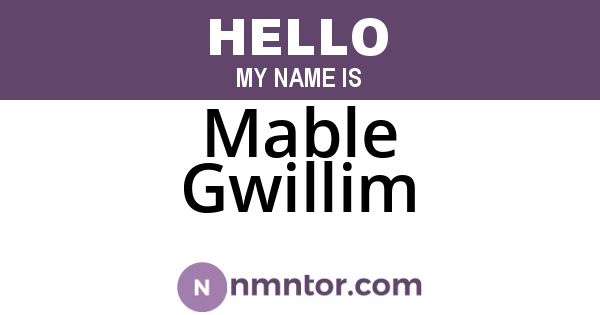 Mable Gwillim