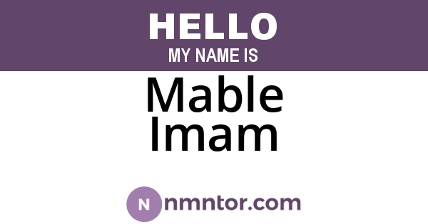 Mable Imam