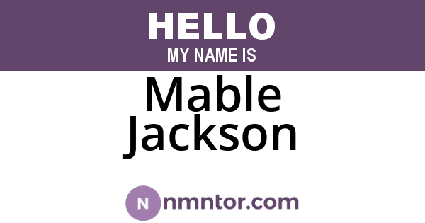 Mable Jackson