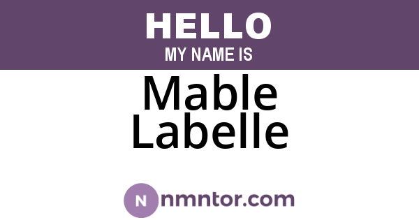 Mable Labelle