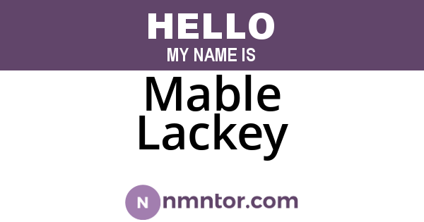 Mable Lackey