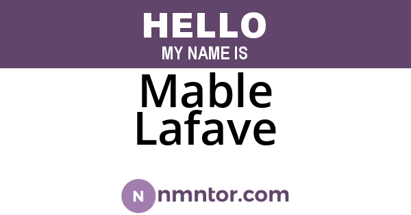 Mable Lafave