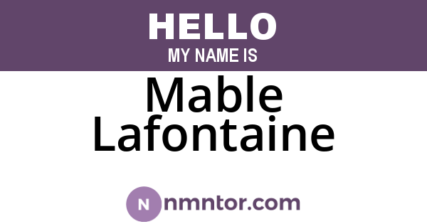 Mable Lafontaine