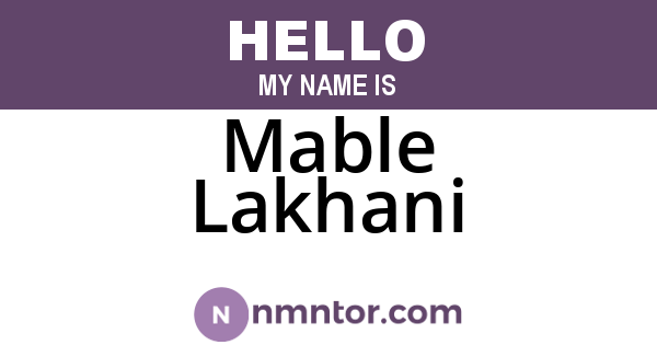 Mable Lakhani