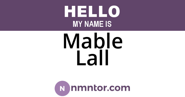 Mable Lall