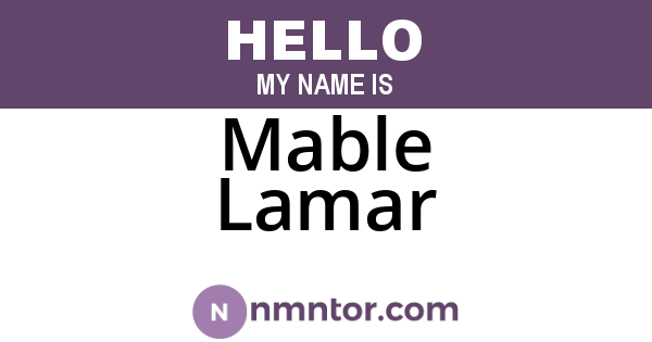 Mable Lamar