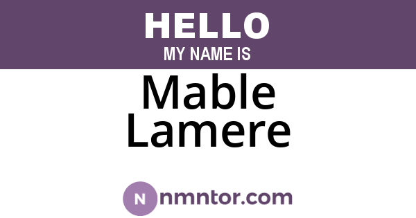Mable Lamere