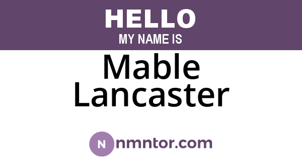 Mable Lancaster