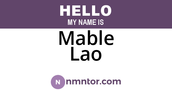 Mable Lao