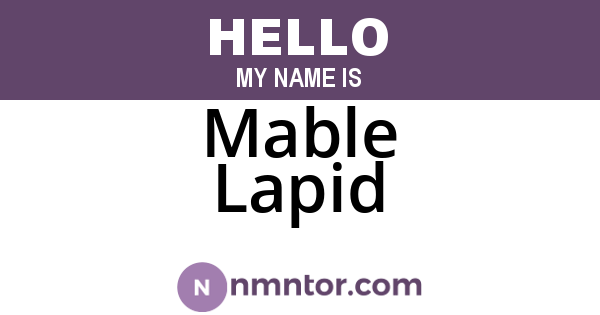 Mable Lapid