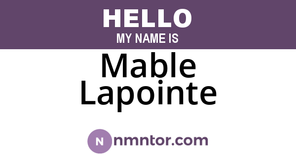 Mable Lapointe