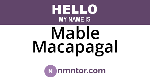 Mable Macapagal
