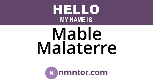 Mable Malaterre