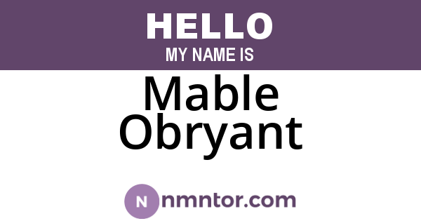Mable Obryant
