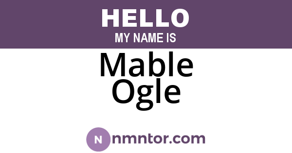 Mable Ogle