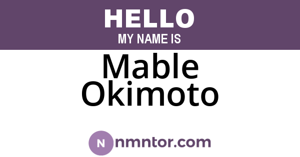 Mable Okimoto