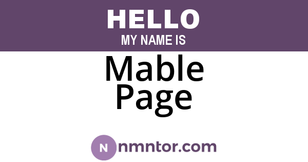 Mable Page