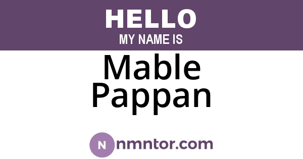 Mable Pappan