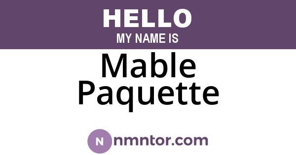 Mable Paquette