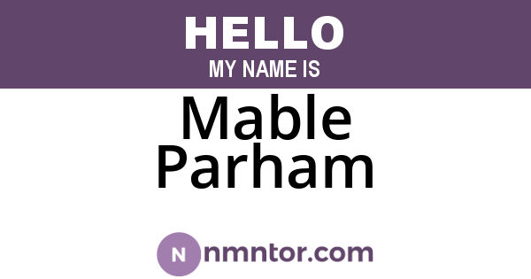 Mable Parham