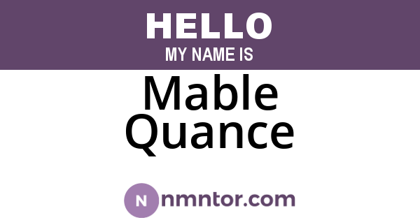 Mable Quance