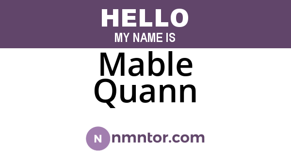 Mable Quann