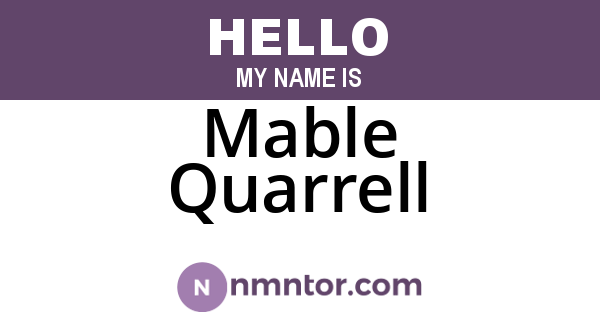 Mable Quarrell