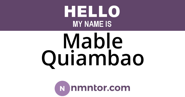 Mable Quiambao
