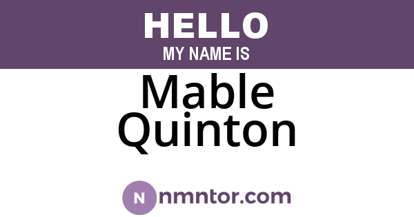 Mable Quinton