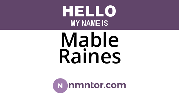 Mable Raines