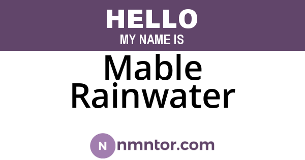 Mable Rainwater