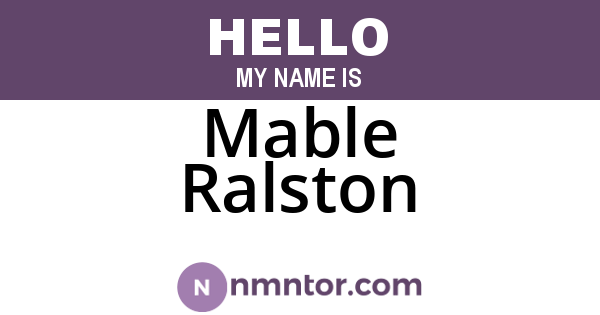 Mable Ralston