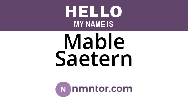 Mable Saetern