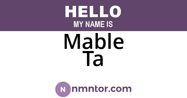 Mable Ta
