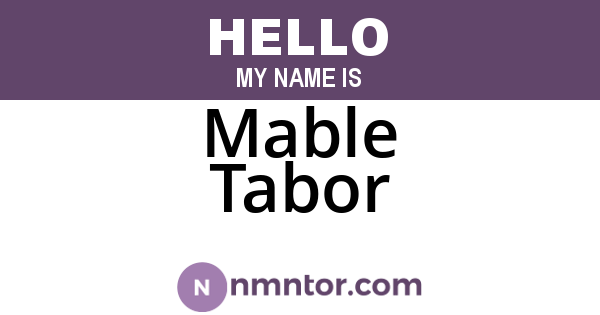 Mable Tabor