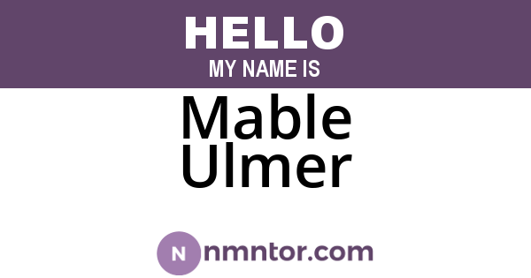 Mable Ulmer
