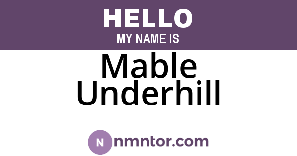 Mable Underhill