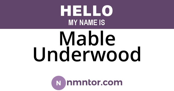 Mable Underwood